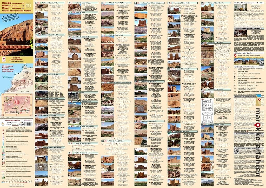 Carte touristique N10 - Aït Bouguemez, MSemrir, Boumalne Dadès, Kelaa MGouna (Maroc) | Huber carte pliée Huber 
