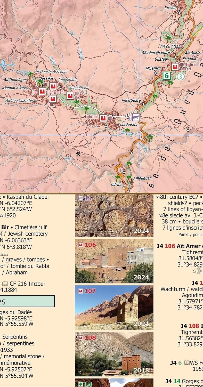 Carte touristique N10 - Aït Bouguemez, MSemrir, Boumalne Dadès, Kelaa MGouna (Maroc) | Huber carte pliée Huber 