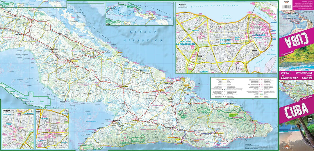 Carte touristique plastifiée - Cuba | TerraQuest carte pliée Terra Quest 