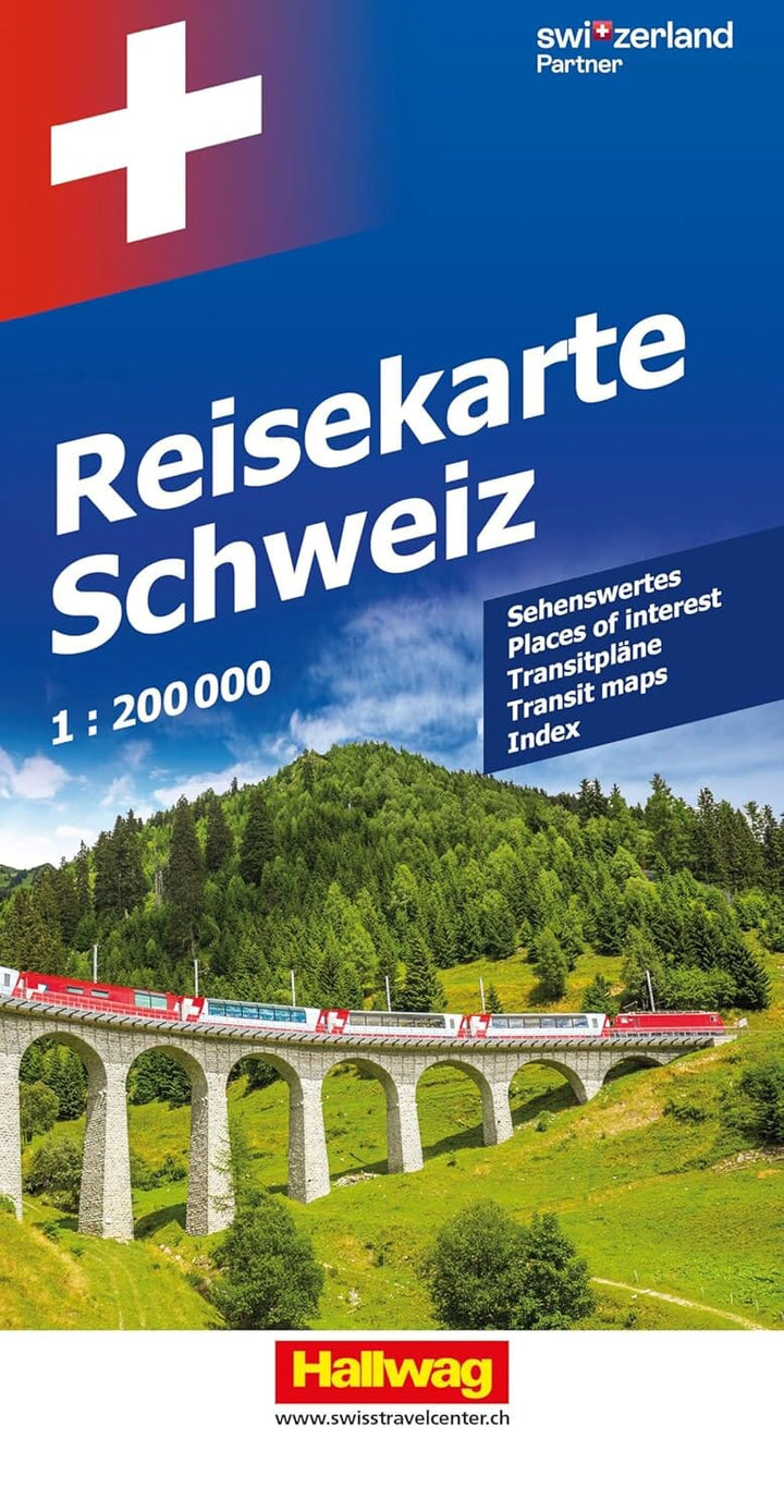 Carte touristique - Suisse | Hallwag carte de voyage Hallwag 