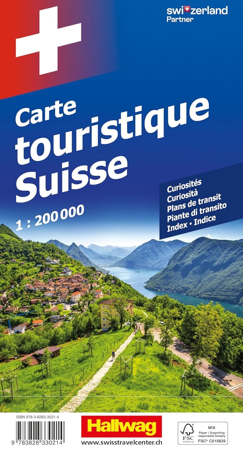 Carte touristique - Suisse | Hallwag carte de voyage Hallwag 