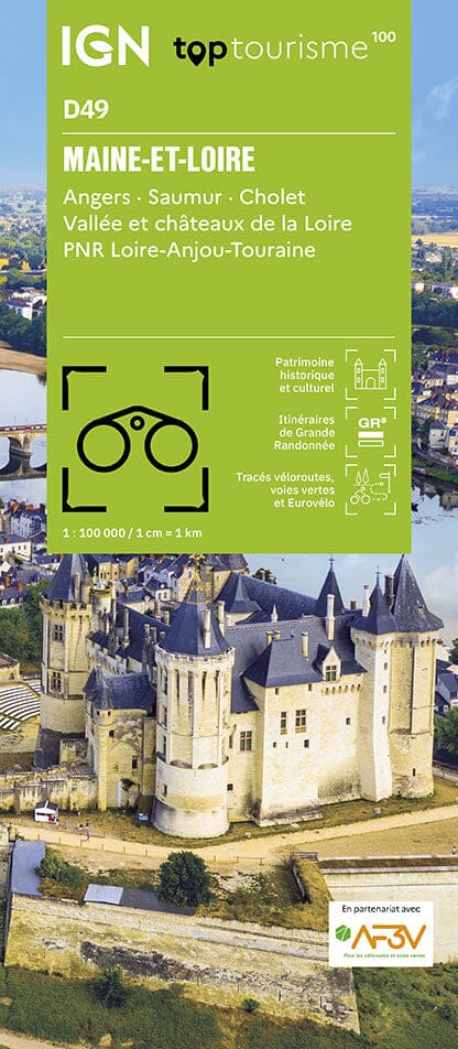 Carte touristique TOP100D49 - Maine-et-Loire | IGN carte pliée IGN 