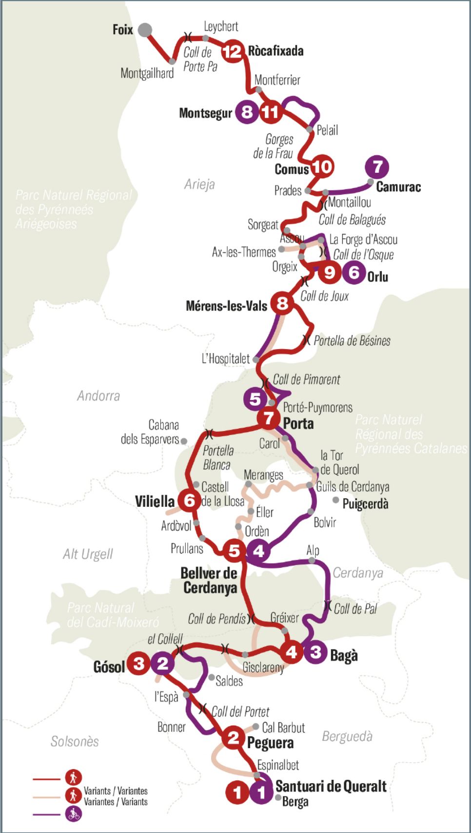 Cartes de randonnée - Chemin des Bonshommes, de Berga à Foix - GR107 (Pyrénées Orientales) | Editorial Alpina carte pliée Editorial Alpina 