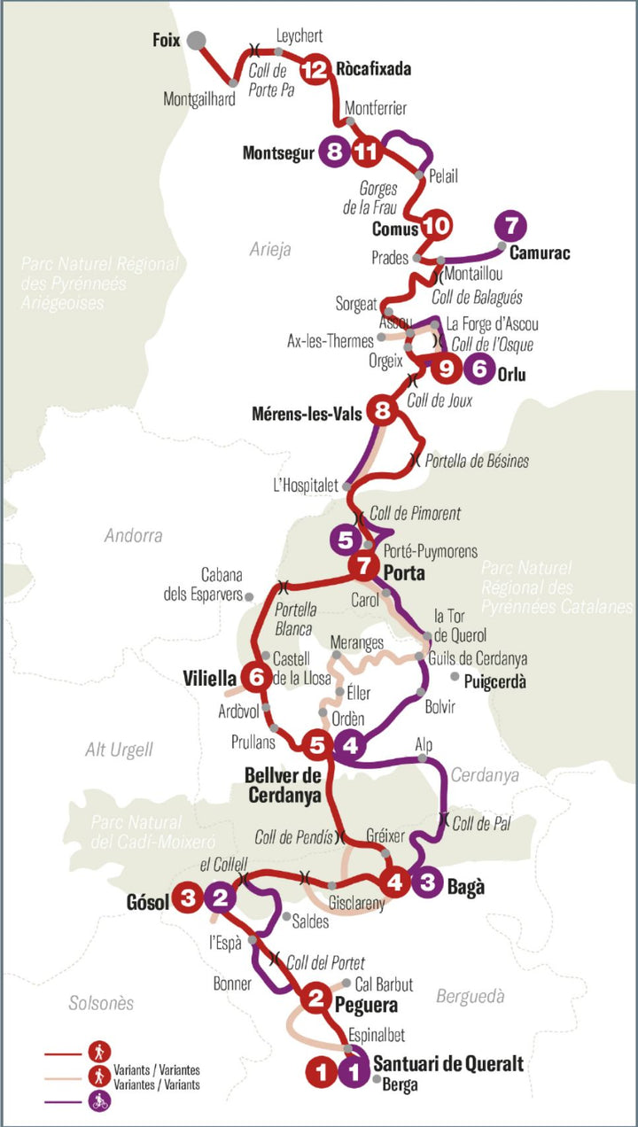 Cartes de randonnée - Chemin des Bonshommes, de Berga à Foix - GR107 (Pyrénées Orientales) | Editorial Alpina carte pliée Editorial Alpina 
