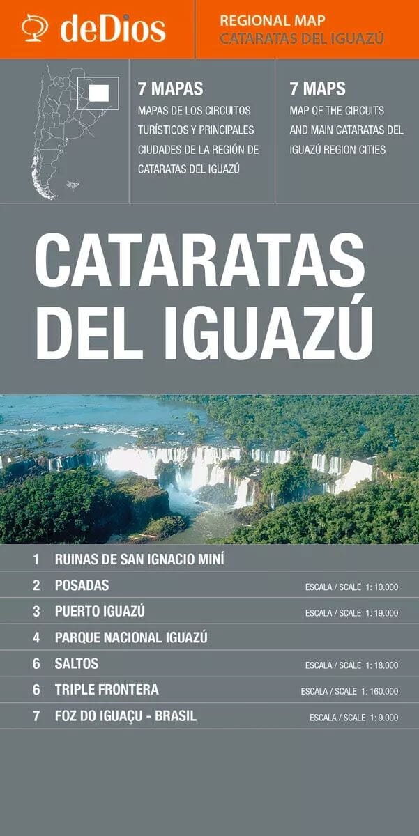 Cataratas Del Iguazu, Argentine et Brésil | deDios carte pliée DeDios 