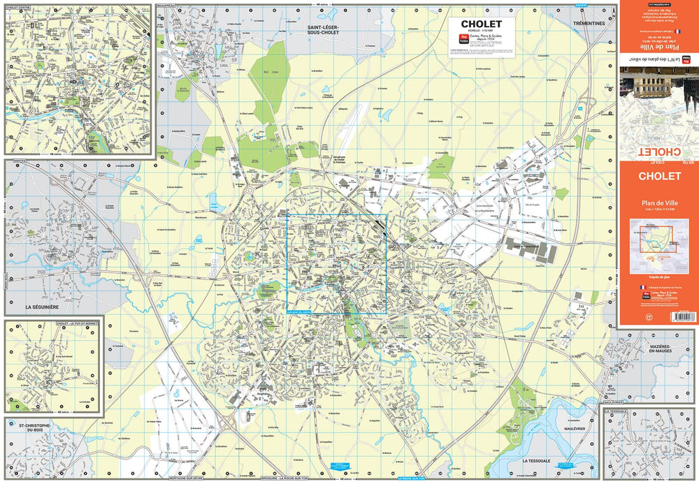 Cholet, Maine-et-Loire - Plan de ville | Blay Foldex carte pliée Blay Foldex 