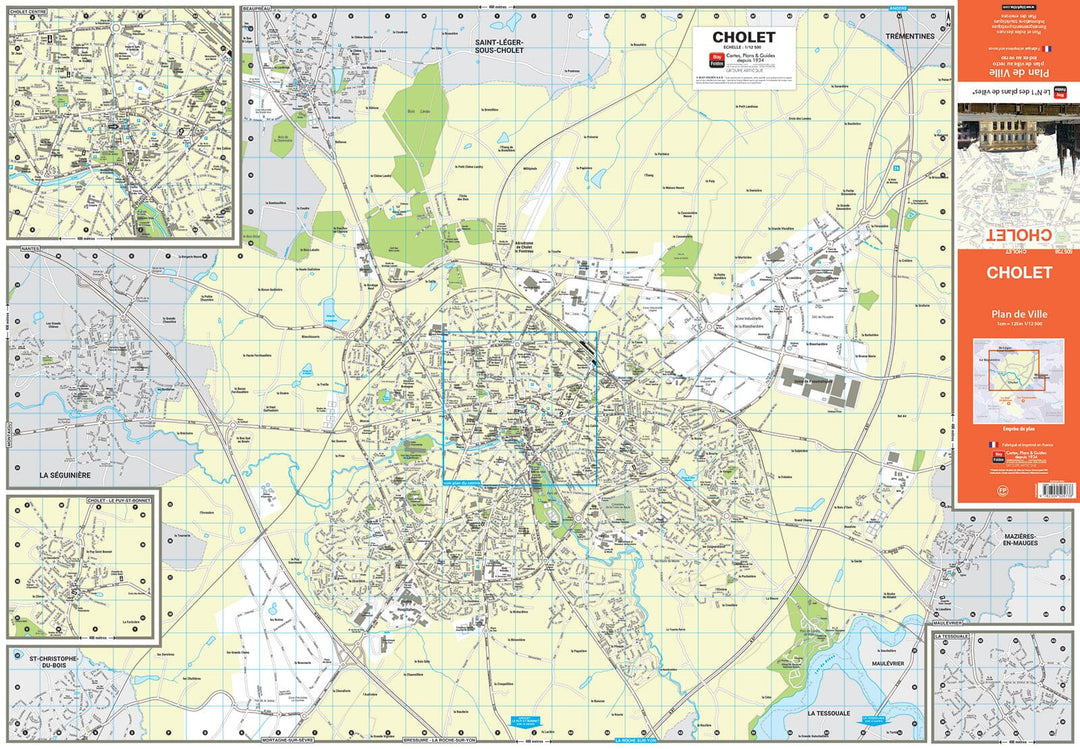 Cholet, Maine-et-Loire - Plan de ville | Blay Foldex carte pliée Blay Foldex 