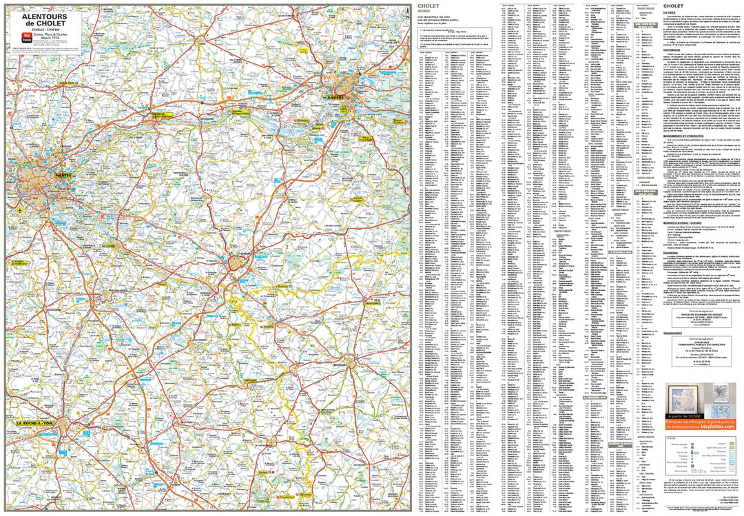 Cholet, Maine-et-Loire - Plan de ville | Blay Foldex carte pliée Blay Foldex 