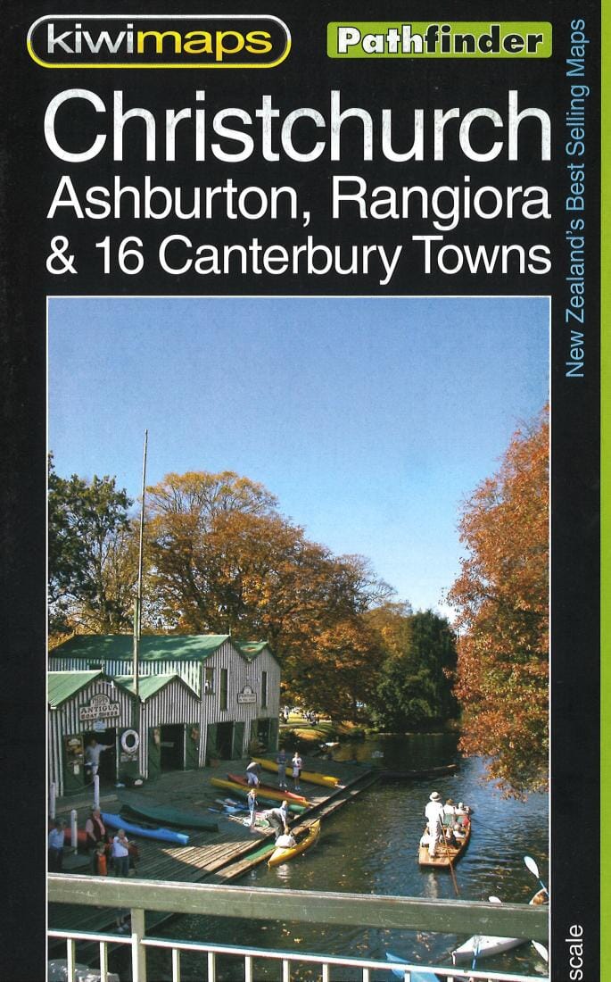 Christchurch : Ashburton, Rangiora et 16 villes de Canterbury (Nouvelle-Zélande) | Kiwi Maps carte pliée Kiwi Maps 