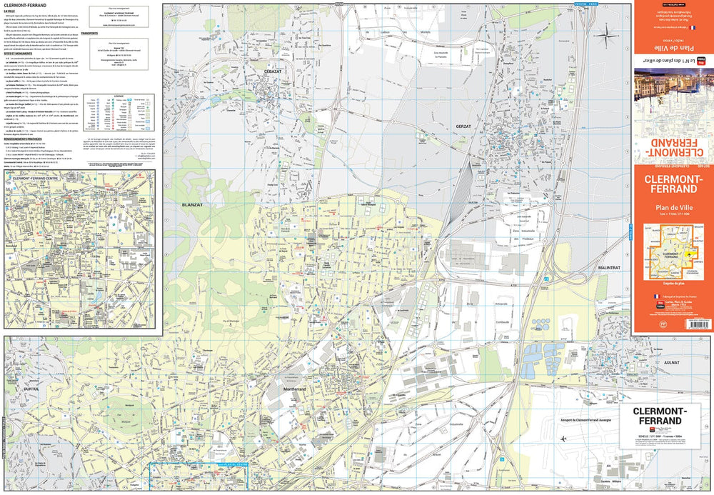 Clermont-Ferrand, Puy-de-Dôme - Plan de ville | Blay Foldex carte pliée Blay Foldex 