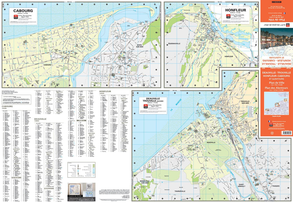 Deauville, Trouville-sur-Mer et Honfleur, Calvados - Plan de ville | Blay Foldex carte pliée Blay Foldex 