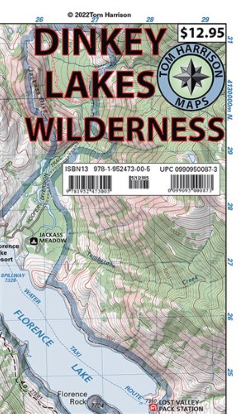 Dinkey Lakes Wilderness, carte des sentiers de Californie | Tom Harrison Maps carte pliée Tom Harrison Maps 