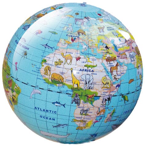 Globe gonflable de 30 cm (en anglais) - Animals (3 ans et +) | Calytoys globe Calytoys 