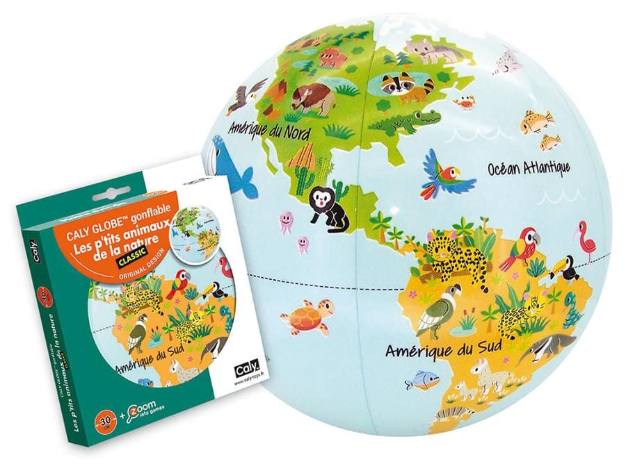 Globe gonflable de 30 cm - P'tits animaux de la nature (3 ans et +) | Calytoys globe Calytoys 