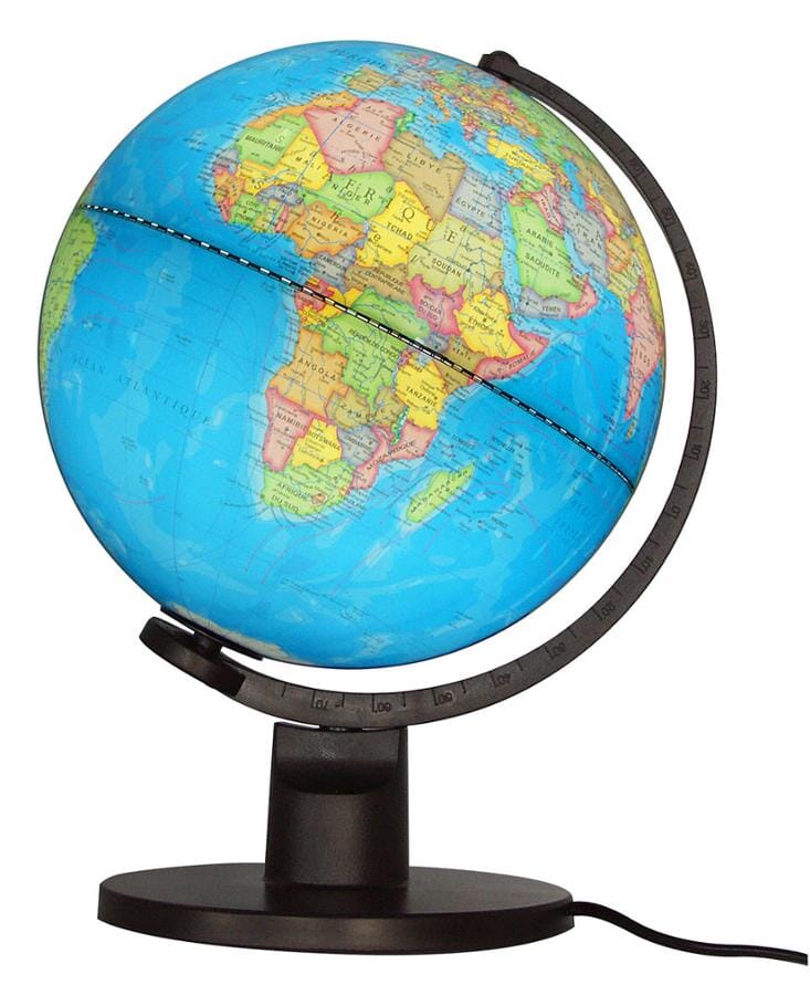 Globe tournant de bureau géorgraphie carte du monde vert olive 20