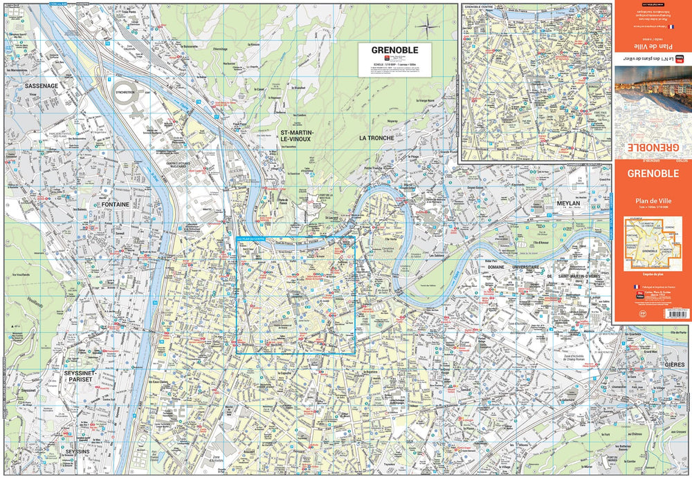 Grenoble, Isère - Plan de ville | Blay Foldex carte pliée Blay Foldex 