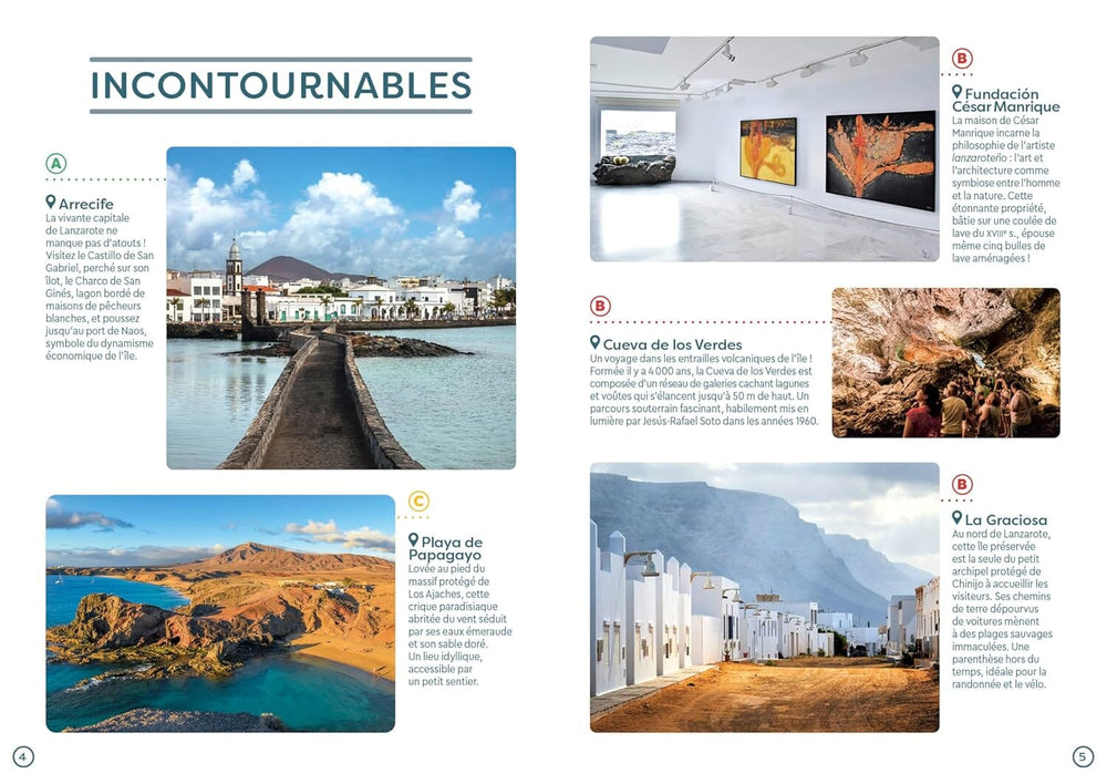Guide de poche - Lanzarote et Fuerteventura | Cartoville guide de voyage Gallimard 