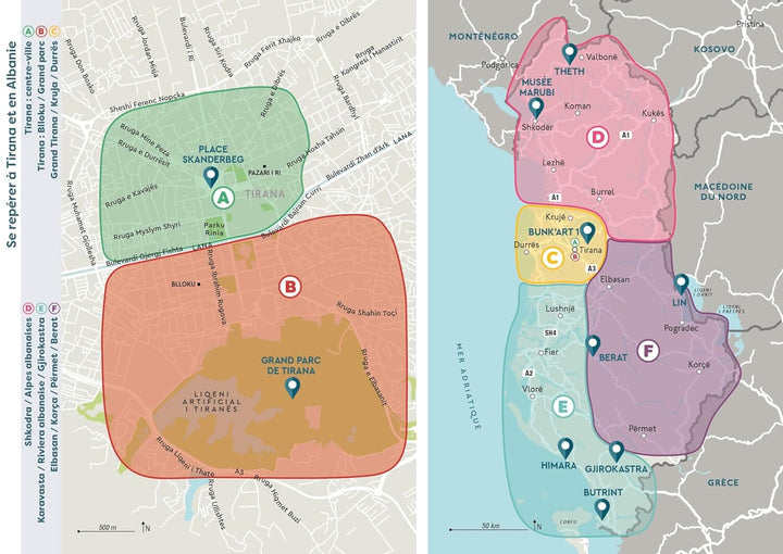 Guide de poche - Tirana et l'Albanie | Cartoville guide de voyage Gallimard 