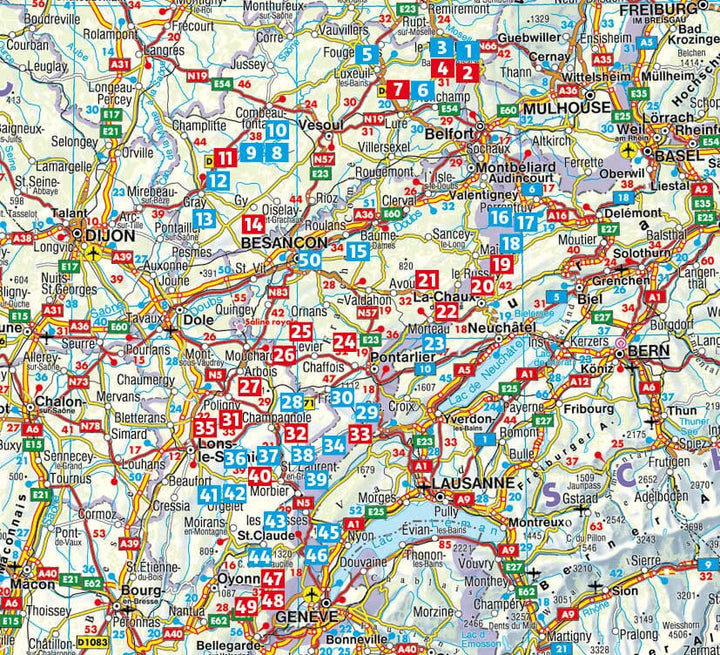 Guide de randonnée - Jura, Franche Comté : des Vosges au Lac Léman | Rother guide de randonnée Rother 