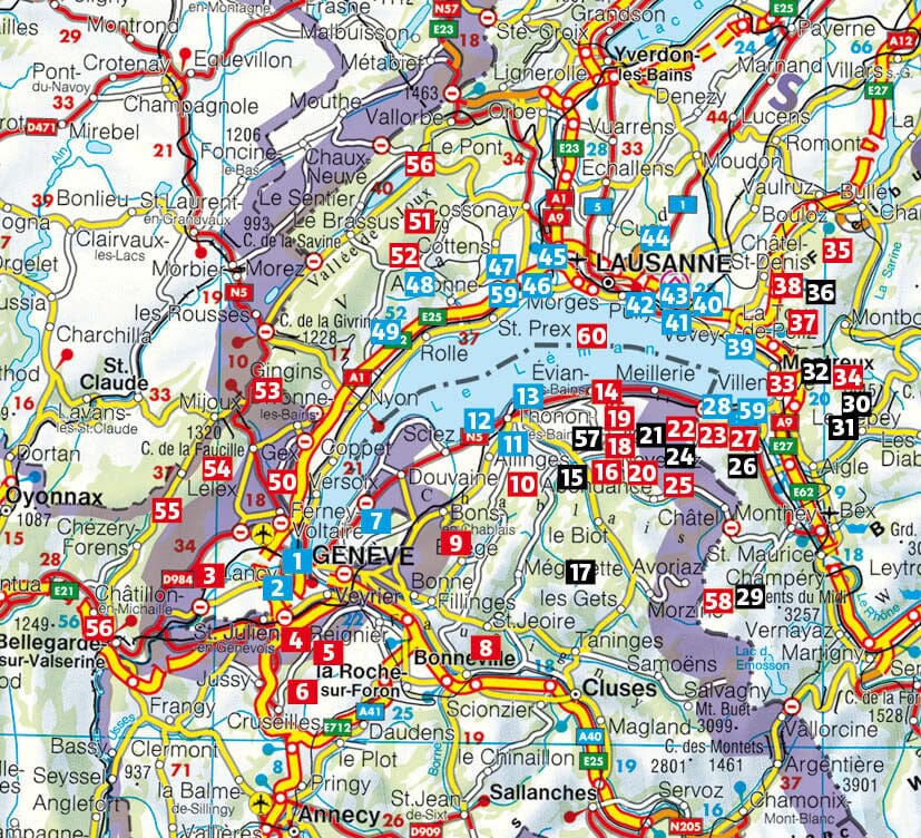 Guide de randonnée - Lac Léman (Genève, Chablais, Riviera, Lavaux, La Côte, Jura) | Rother guide de randonnée Rother 