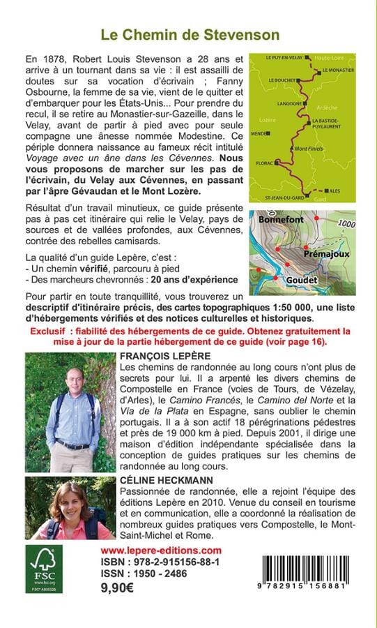 Guide de randonnée - Le Chemin de Stevenson, du Velay aux Cévennes | Lepère Éditions guide petit format Lepère Éditions 