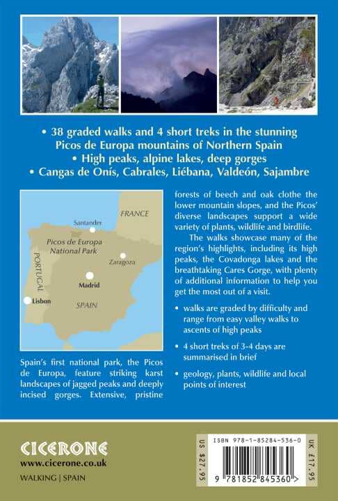 Guide de randonnées (en anglais) - Picos de Europa | Cicerone guide de randonnée Cicerone 