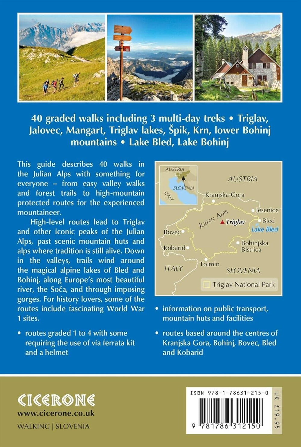 Guide de randonnées (en anglais) - The Julian Alps of Slovenia | Cicerone guide de randonnée Cicerone 