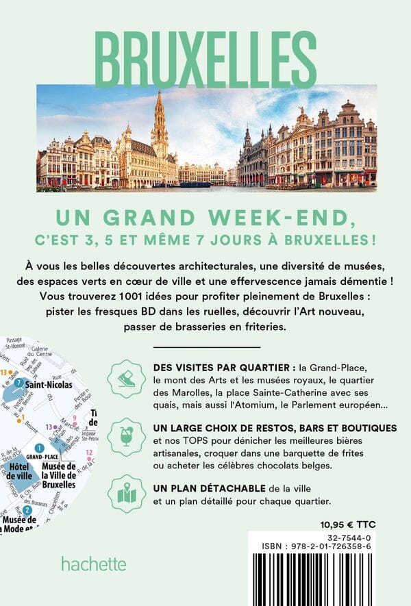 Guide de voyage de poche - Un Grand Week-end à Bruxelles - Édition 2025 | Hachette guide de voyage Hachette 