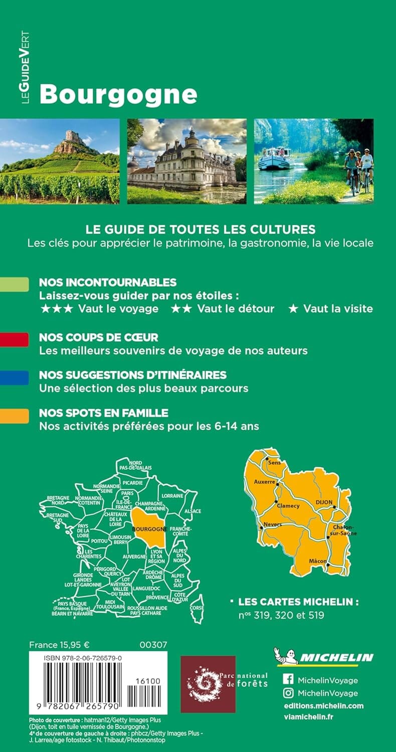 Guide Vert - Bourgogne - Édition 2025 | Michelin guide de voyage Michelin 