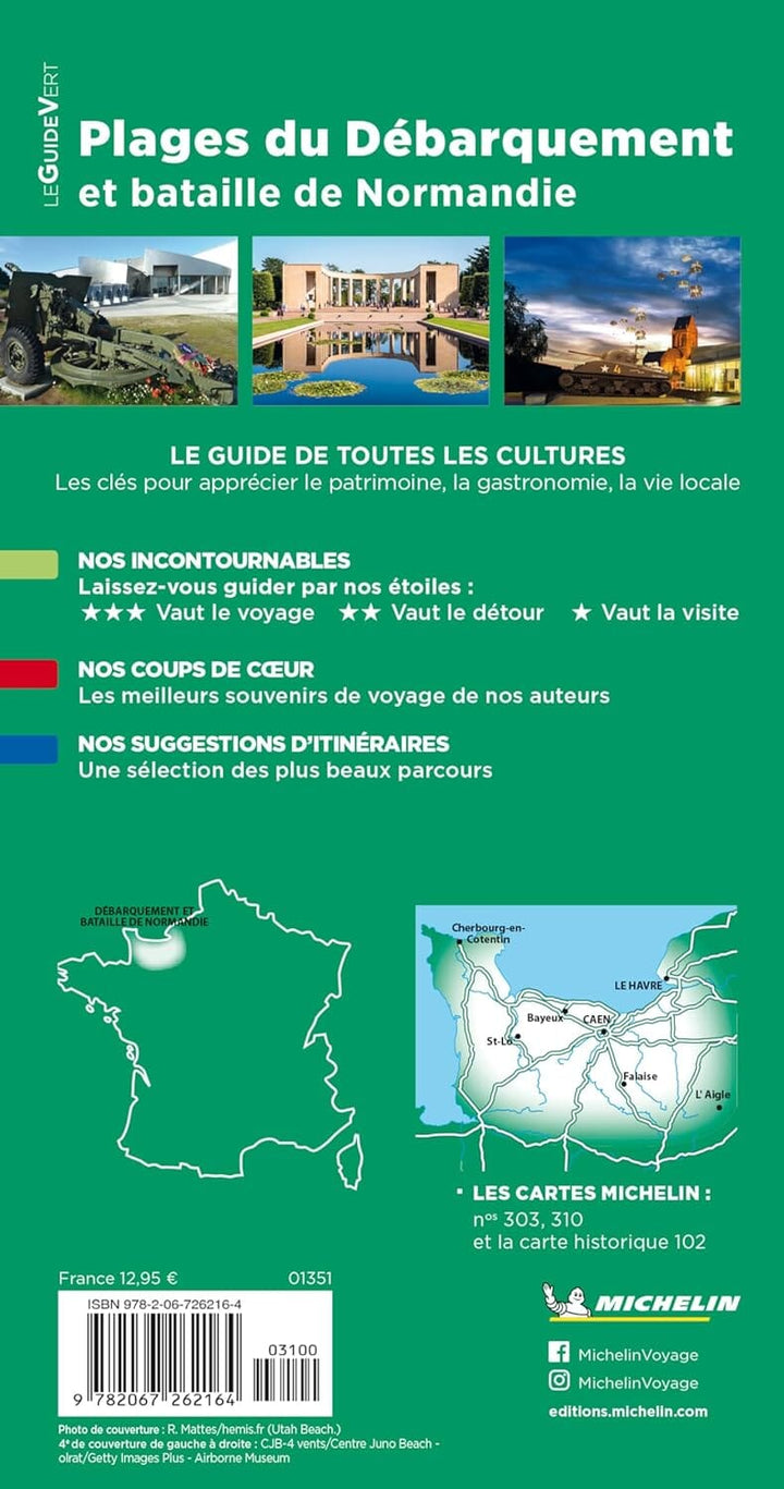 Guide Vert - Plages du Débarquement et bataille de Normandie - Édition 2024 | Michelin guide de voyage Michelin 