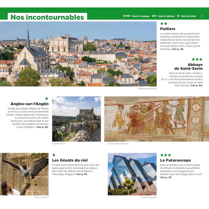 Guide Vert - Poitou : Marais Poitevin, futuroscope, Vienne, Deux-Sèvres - Édition 2024 | Michelin guide de voyage Michelin 