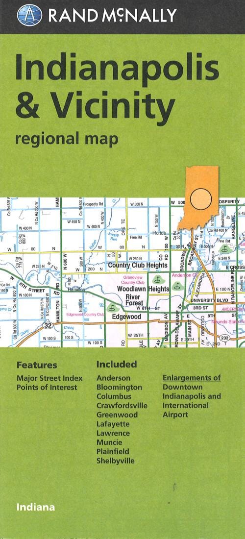 Indianapolis, Indiana and Vicinity Regional | Rand McNally carte pliée Rand McNally 