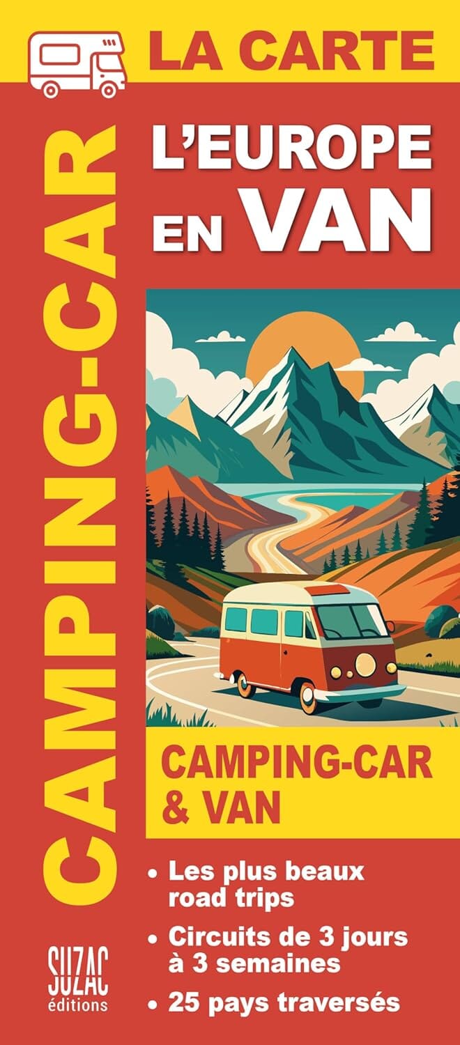 L'Europe en van & camping-car, la carte : Les plus beaux road trips carte pliée Sodis 