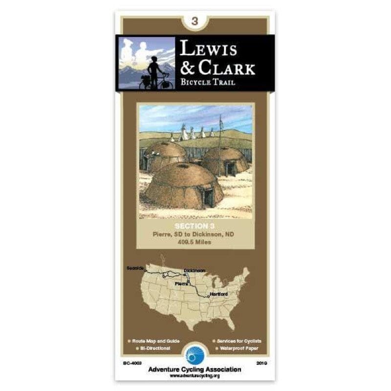 Lewis & Clark - Bicycle Trail #3 | Adventure Cycling Association carte pliée Adventure Cycling Association 