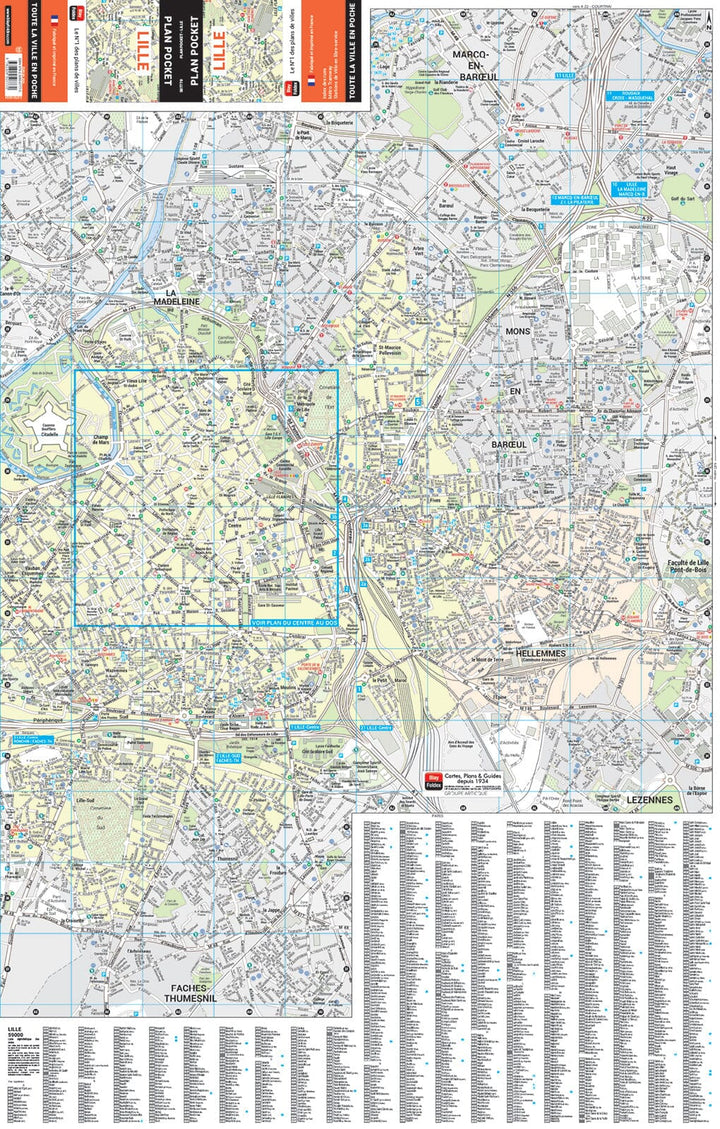 Lille, Nord - Plan de ville "pocket" | Blay Foldex carte pliée Blay Foldex 