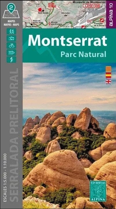 Lot de 2 cartes de randonnée - Parc naturel Montserrat (Catalogne) | Alpina carte pliée Editorial Alpina 