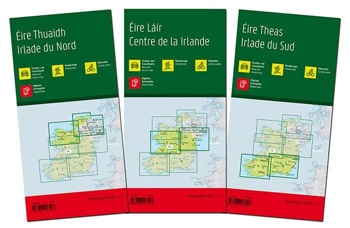Lot de 3 cartes détaillées - Irlande | Freytag & Berndt carte pliée Freytag & Berndt 