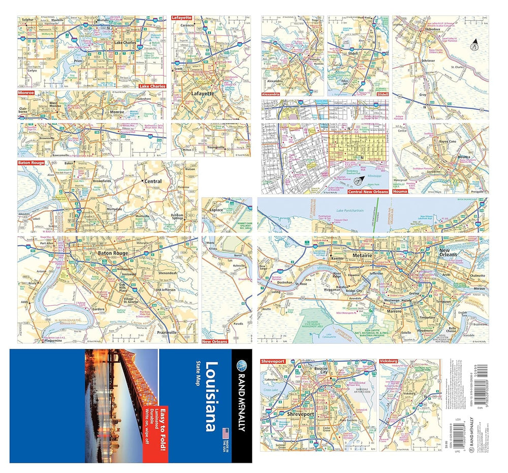 Louisiane, carte d'état facile à plier | Rand McNally carte pliée Rand McNally 