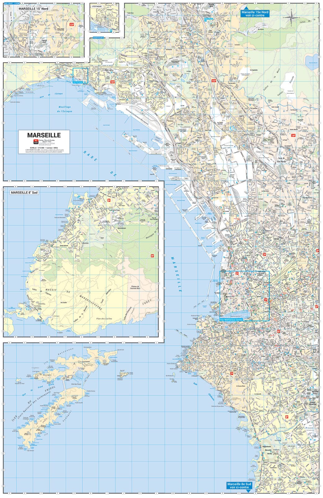 Marseille - Plan de ville grand format | Blay Foldex carte pliée Blay Foldex 