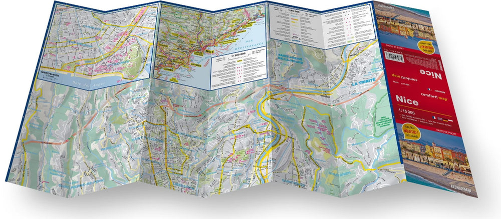 Mini plan de poche plastifié - Nice | Express Map carte pliée Express Map 