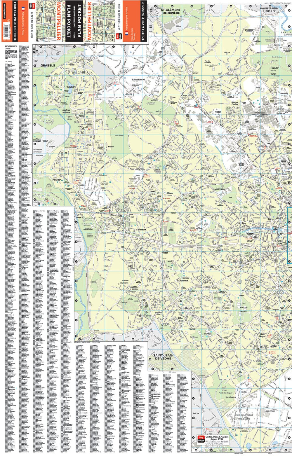 Montpellier, Hérault - Plan de ville "pocket" | Blay Foldex carte pliée Blay Foldex 