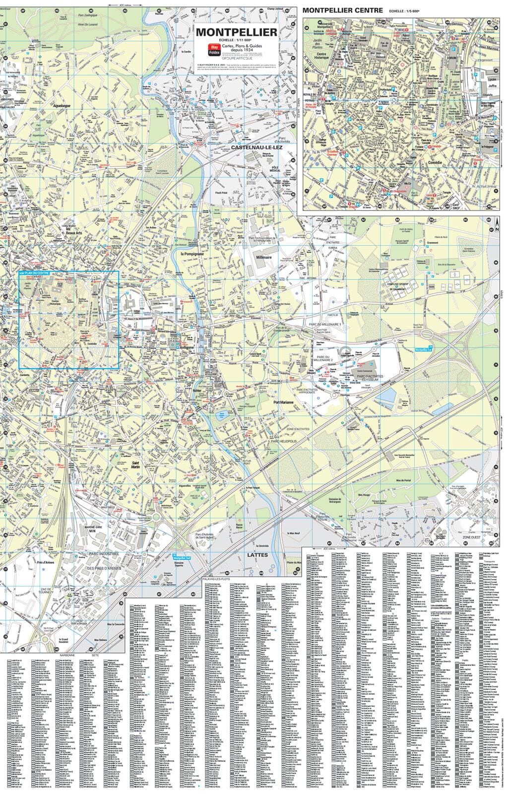 Montpellier, Hérault - Plan de ville "pocket" | Blay Foldex carte pliée Blay Foldex 