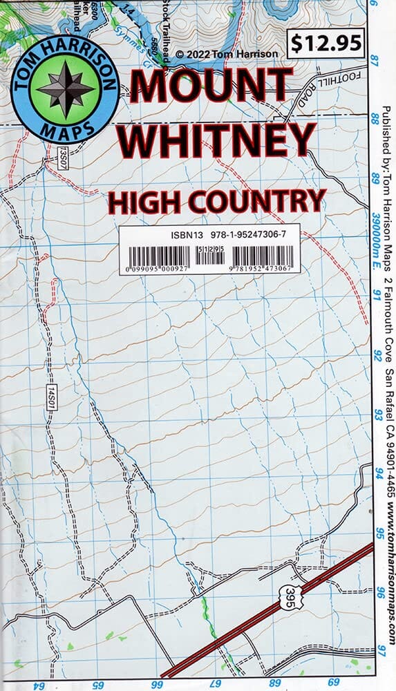 Mount Whitney High Country Trails Map | Tom Harrison Maps carte pliée Tom Harrison Maps 