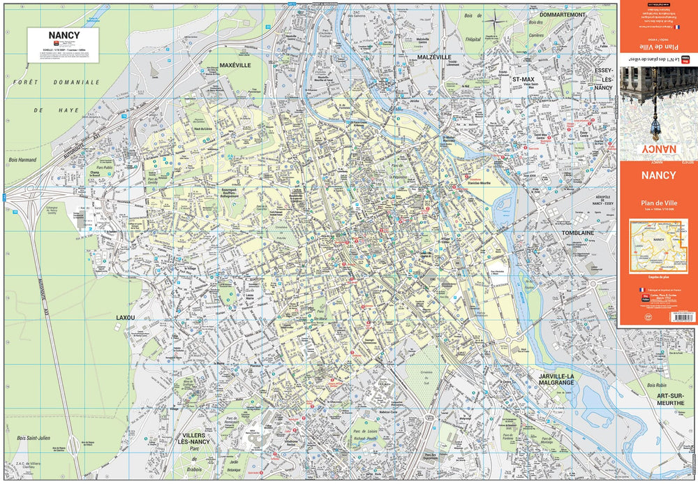 Nancy, Meurthe-et-Moselle - Plan de ville | Blay Foldex carte pliée Blay Foldex 