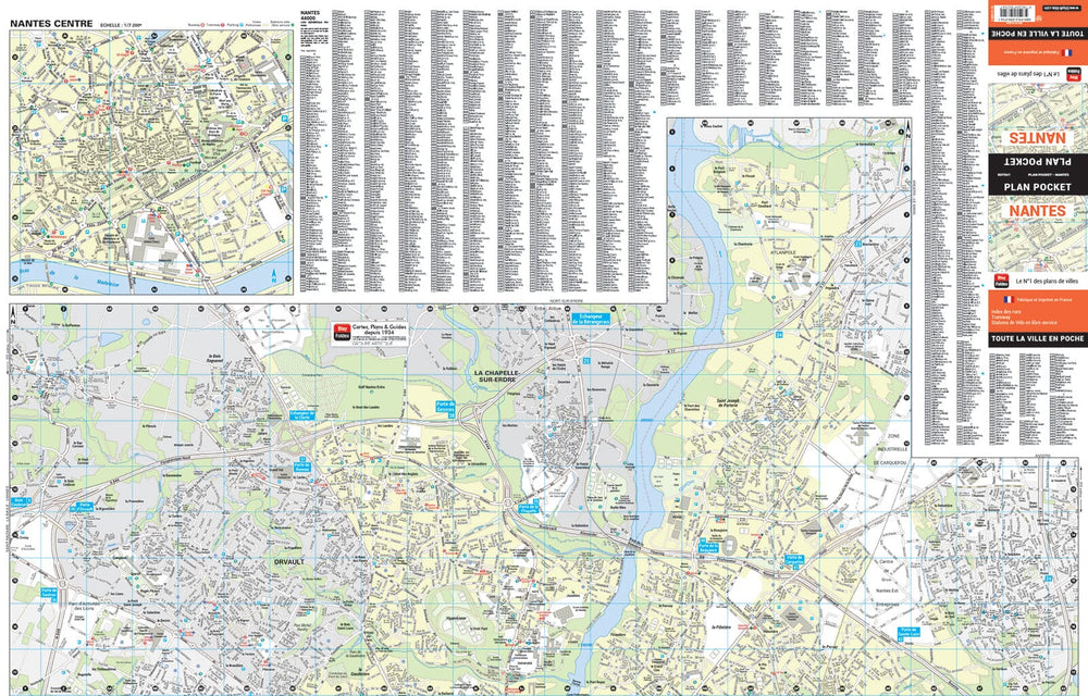 Nantes, Loire-Atlantique - Plan de ville "pocket" | Blay Foldex carte pliée Blay Foldex 
