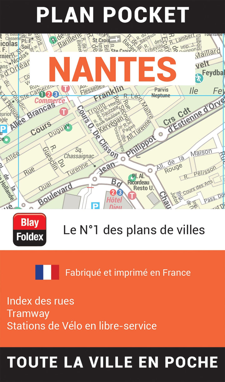 Nantes, Loire-Atlantique - Plan de ville "pocket" | Blay Foldex carte pliée Blay Foldex 