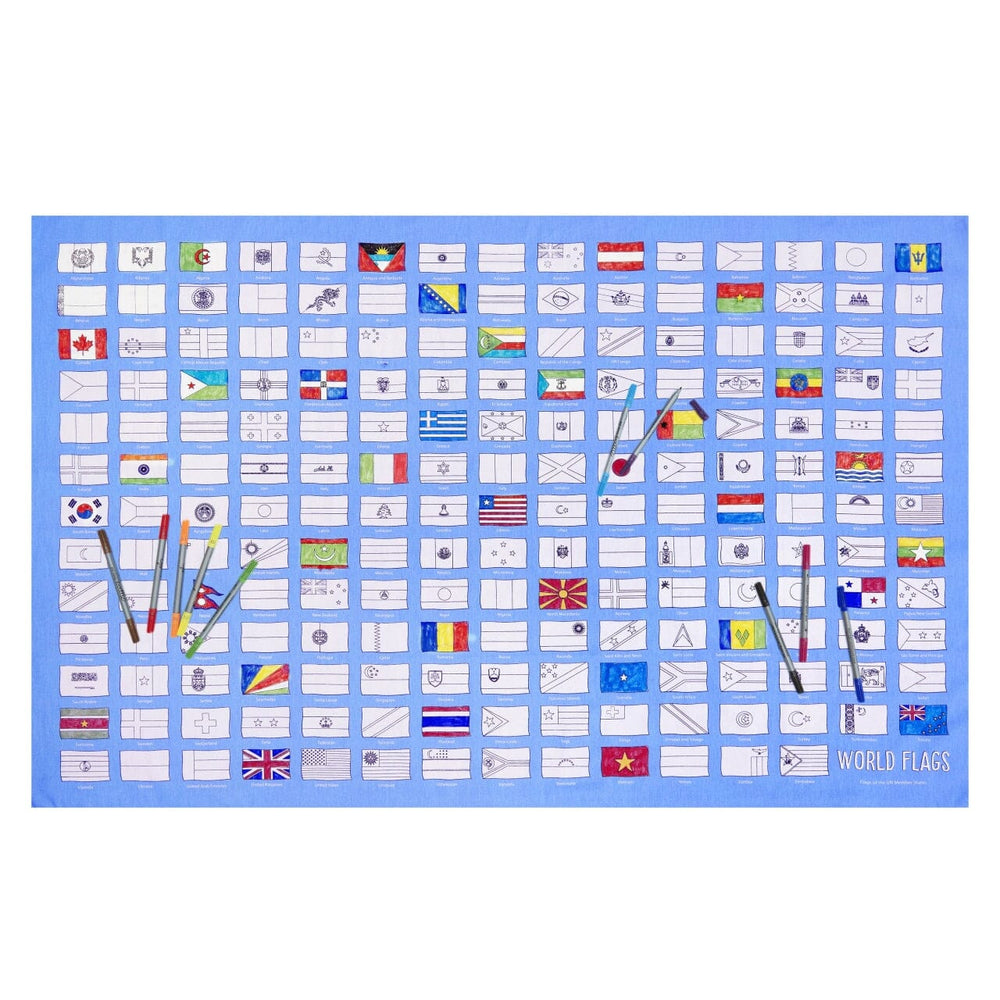 Nappe à colorier - Motif "Drapeaux" | Eat Sleep Doodle accessoire Eat Sleep Doodle 