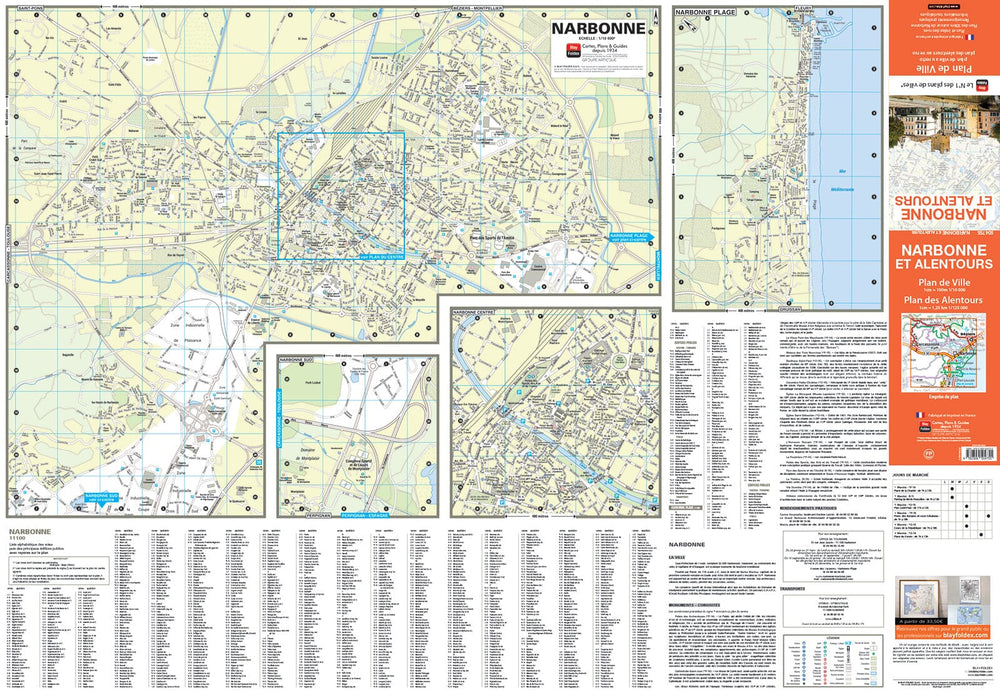 Narbonne, Aude - Plan de ville | Blay Foldex carte pliée Blay Foldex 