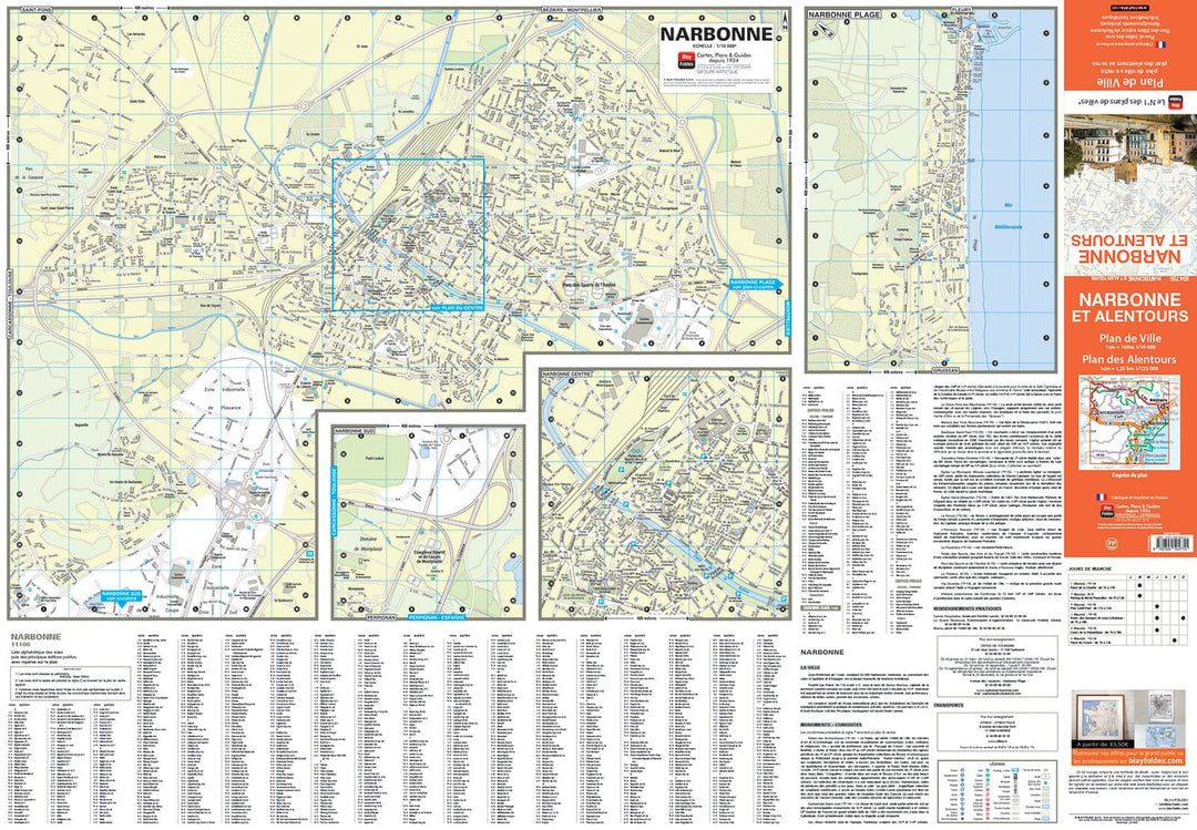 Narbonne, Aude - Plan de ville | Blay Foldex carte pliée Blay Foldex 