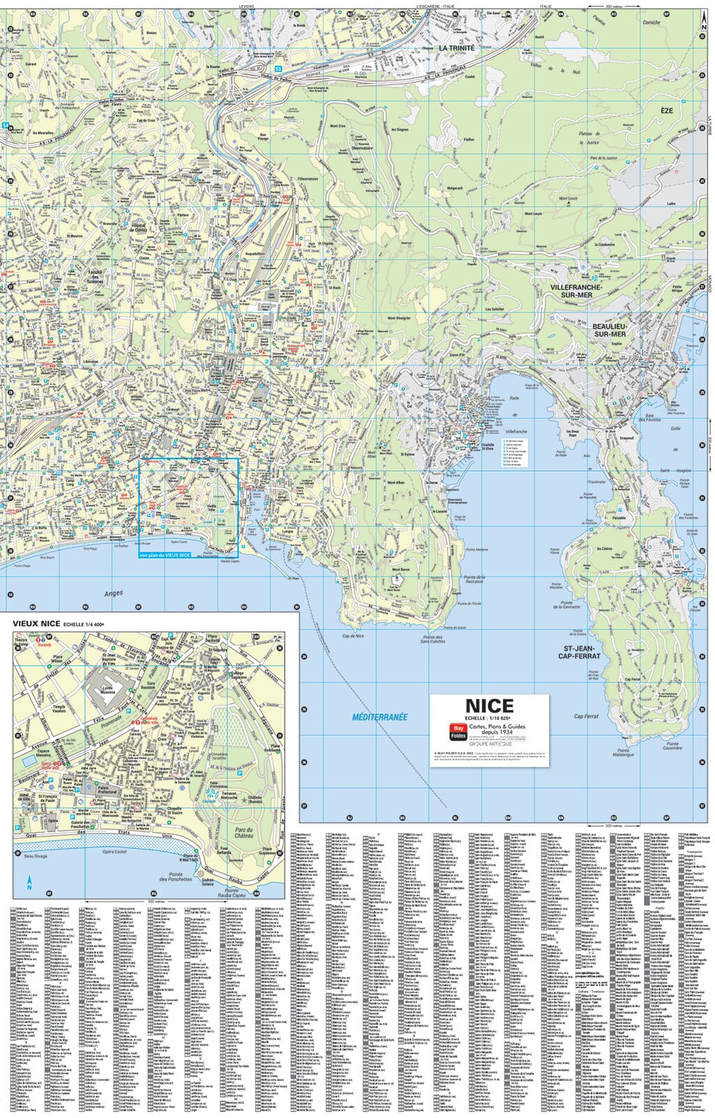 Nice, Alpes-Maritimes - Plan de ville "pocket" | Blay Foldex carte pliée Blay Foldex 